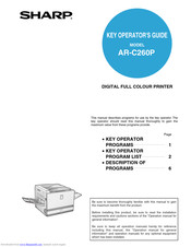 Sharp AR-C260P Key Operator's Manual