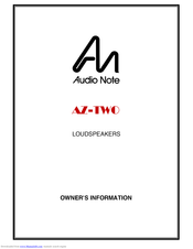 Audio Note AZ-TWO Owner's Information