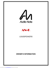 Audio Note AN-K Owner's Information