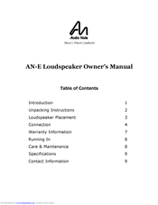 Audio Note AN/E Series Owner's Manual
