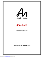 Audio Note AX-TWO Owner's Information