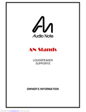 Audio Note AN Stands Owner's Information