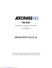 AutoPage RS-610 Operation Manual