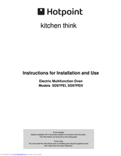 Hotpoint SD97PEI Instructions For Installation And Use Manual