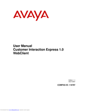 Avaya Customer Interaction Express 1.0 WebClient User Manual