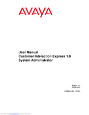 Avaya Customer Interaction Express 1.0 User Manual