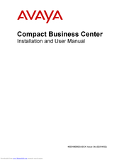 Avaya Compact Business Center Installation And User Manual