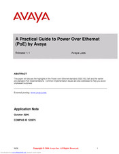 Avaya Power Over Ethernet Practical Manual