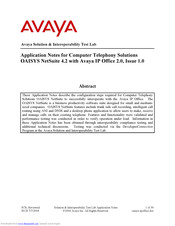 Avaya OAISYS NetSuite 4.2 Application Notes