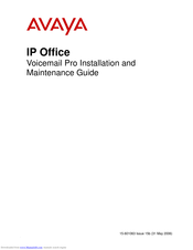 Avaya IP Office Voicemail Pro Installation And Maintenance Manual