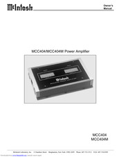 McIntosh MCC404 Owner's Manual