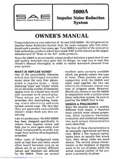 SAE 5000A Owner's Manual