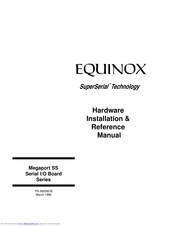 Equinox Systems Megaport SS Serial I/O Board Series Hardware Installation & Reference Manual