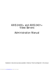 Axis 2400+ Administration Manual