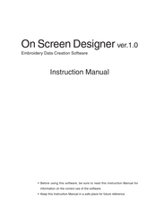 Baby Lock On Screen Designer Instruction Manual
