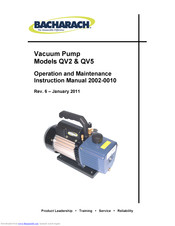 Bacharach QV2 Operation And Maintenance Instruction Manual