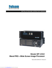 FOLSOM Blend PRO BP-2002 Installation And Operator's Manual