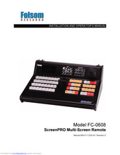 FOLSOM ScreenPRO FC-0608 Installation And Operator's Manual