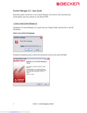 Becker Content Manager 2.0 User Manual