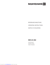 Beyerdynamic MCS-D 202 Operating Instructions Manual