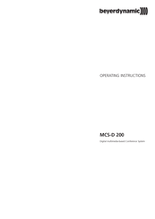Beyerdynamic MCS-D 200 Operating Instructions Manual