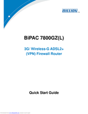 Billion BiPAC 7800GZ(L) Quick Start Manual