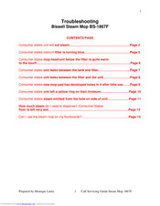 Bissell Steam Mop BS-1867F Troubleshooting Manual