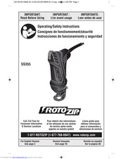RotoZip SS355 Operating/Safety Instructions Manual