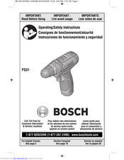 Bosch PS31 Operating/Safety Instructions Manual
