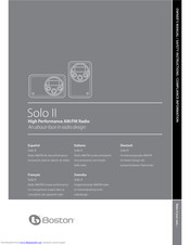 Boston Acoustics Solo II Owner's Manual/Safety Instructions/Compliance Information