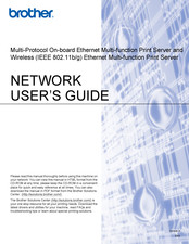 Brother Multi-protocol On-board Ethernet Multi-function Print Server Network User's Manual
