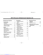 Buick 2013 Encore Infotainment System User Manual