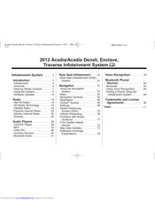 Buick 2013 Acadia Denali Infotainment System User Manual