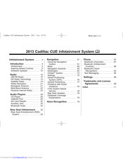 Cadillac 2013 CUE User Manual