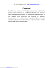 Eco Drive V5-H Series Manual