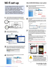 Cambridge Audio Minx Air100 Setup Manual