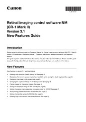 Canon Retinal imaging control Features Manual