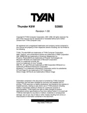 TYAN THUNDER K8W User Manual