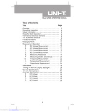 UNI-T UT50E Operating Manual
