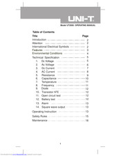 UNI-T UT2000 series Operating Manual