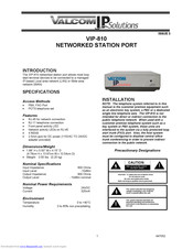 Valcom IP Solutions VIP-810 User Manual