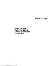 Vauxhall 2012 Agila Owner's Manual