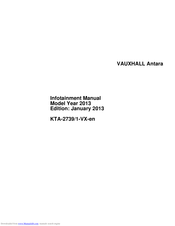 Vauxhall Antara Infotainment Manual