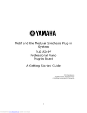 Yamaha PLG150-PF Getting Started Manual