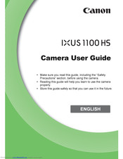 Canon IXUS 1100 HS User Manual