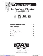 Tripp Lite BC600SINE Owner's Manual
