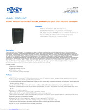 Tripp Lite SmartPro SLT SMX750SLT Features And Specifications