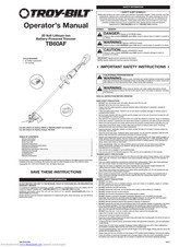 Troy-Bilt TB60AF Operator's Manual
