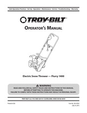 Troy-Bilt Flurry 1400 Operator's Manual