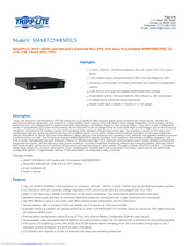Tripp Lite SmartPro SMART2200RMXLN Features And Specifications